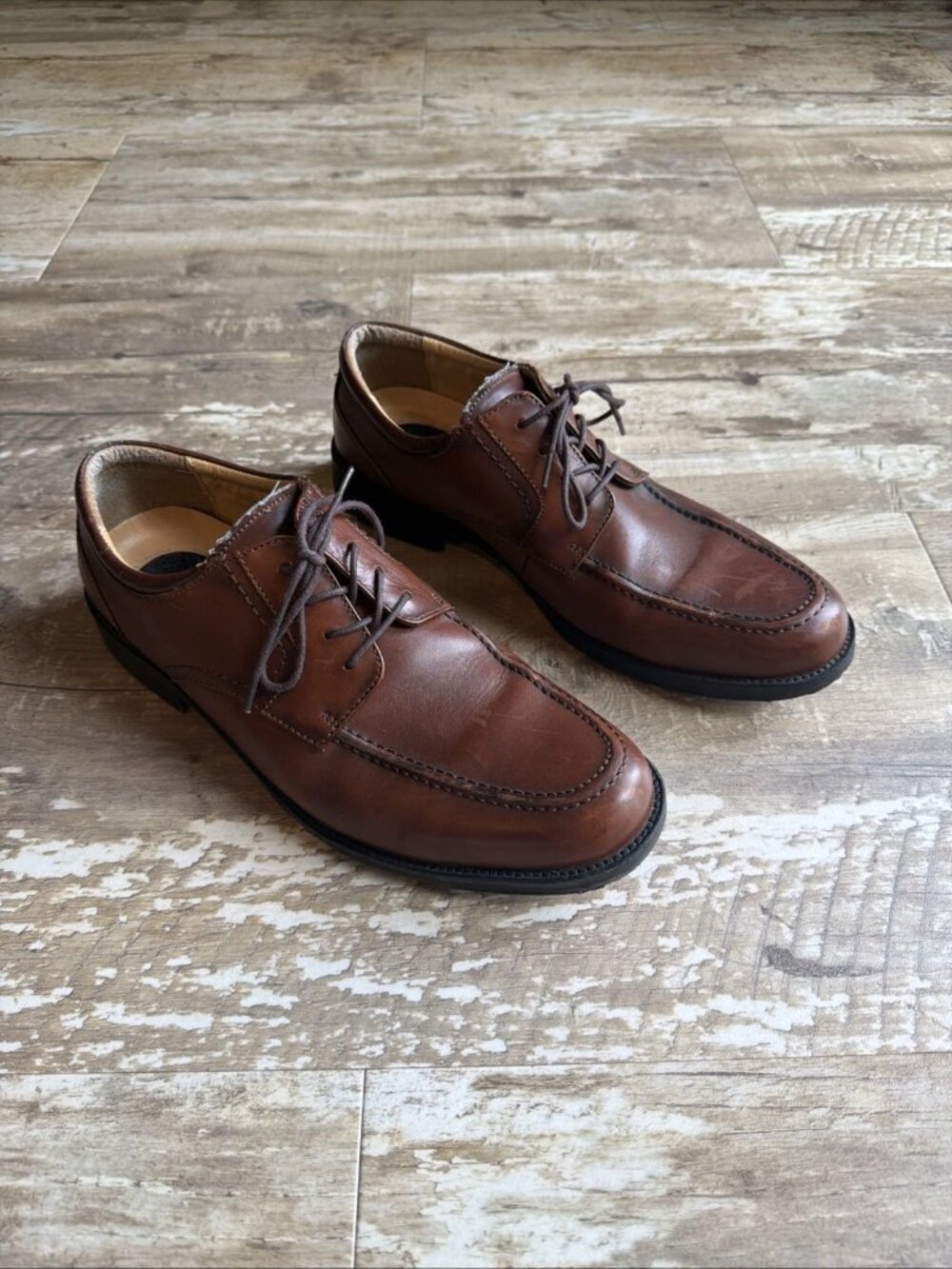 CHAPS Brown Leather Apron Toe Oxford Lace Up 96-26852 Shoes Men’s 11M